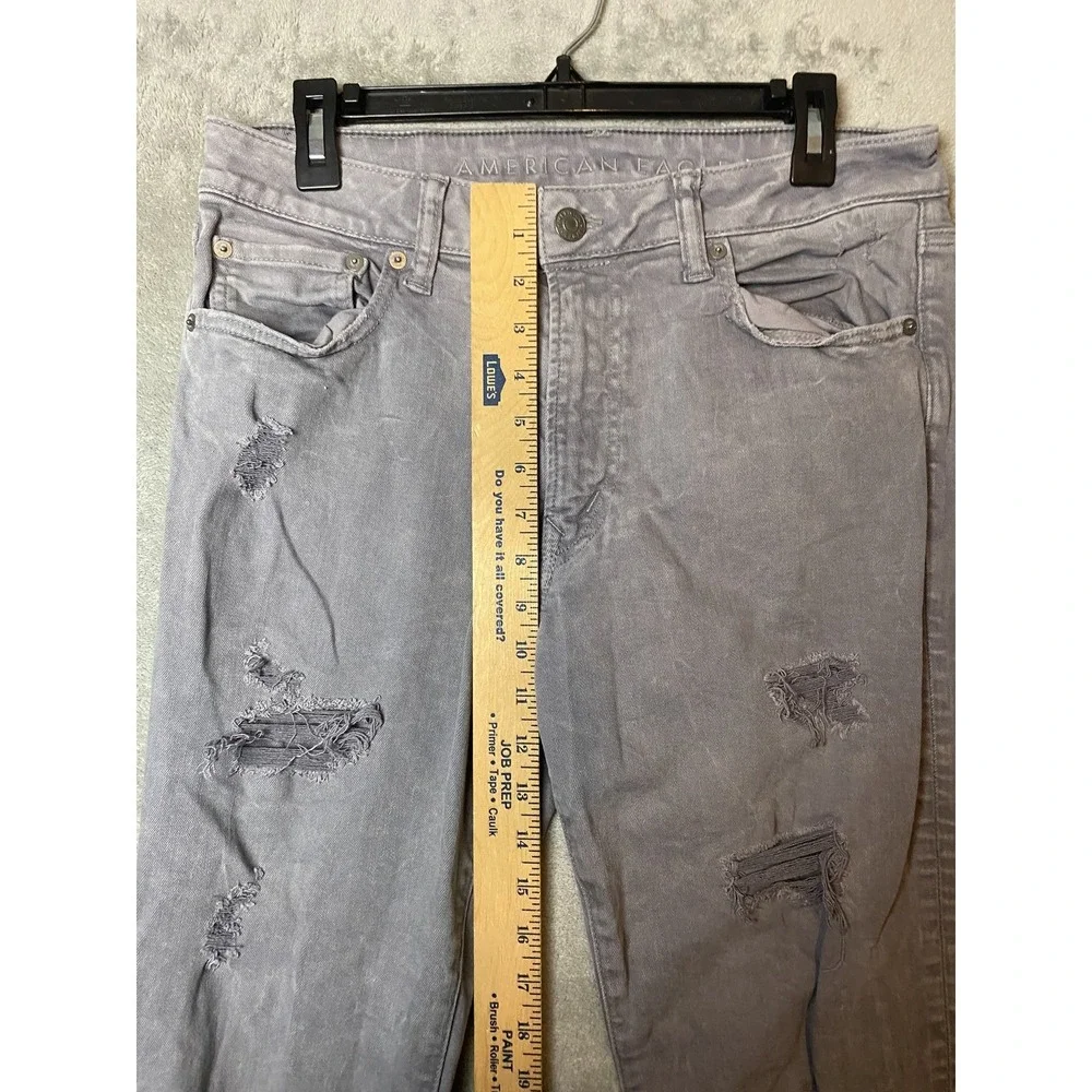 American Eagle Mens 33x32 Airflex+ Distressed Grey Jeans